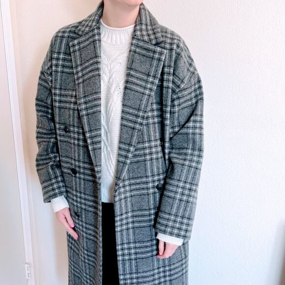 Rag & Bone, Thea Wool-Blend Coat, Grey-Plaid - Picture 4 of 5